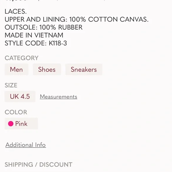 PLAY X CONVERSE
CONVERSE SPRING LOW TOP (PINK) - Picture 6 of 6